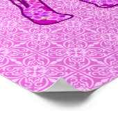Poster Eléphant à fleurs - orchidée et magenta (Coin)
