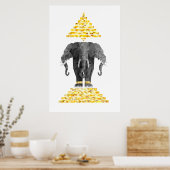 Poster Eléphant à trois têtes (Cuisine)