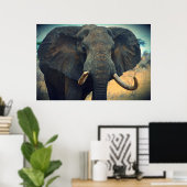 Poster Eléphant africain (Bureau à domicile)