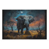 Poster Eléphant africain à Dusk (Devant)