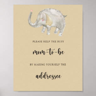 Poster Elephant - Aidez l'affiche "Maman à être occupée"