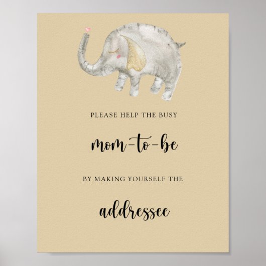 Poster Elephant - Aidez l'affiche "Maman à être occupée" (Devant)