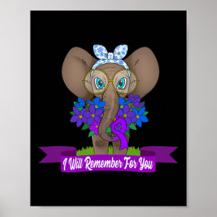 Poster Eléphant Alzheimer Sensibilisation Cadeau Rib pour