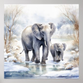 Poster Elephant and Baby (Devant)