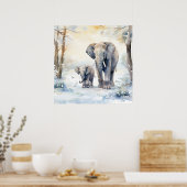 Poster Elephant and Baby (Cuisine)