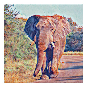 Poster éléphant aquarell