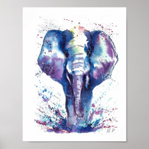 Poster Éléphant art pour enfants