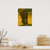 Poster Eléphant avec branche à l’extrémité de l’eau (Cuisine)