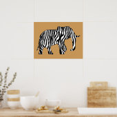 Poster Elephant avec Zebra Stripes + vos idées (Cuisine)