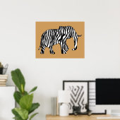 Poster Elephant avec Zebra Stripes + vos idées (Bureau à domicile)