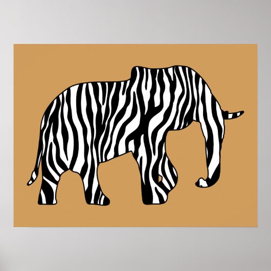 Poster Elephant avec Zebra Stripes + vos idées (Devant)