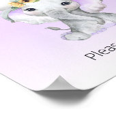 Poster Eléphant Baby shower à air chaud violet Faveurs vi (Coin)