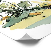 Poster Eléphant bébé avec Monarque Papillon d'aile Oreill (Coin)