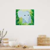 Poster Eléphant Bébé mignon (Cuisine)