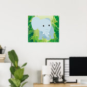 Poster Eléphant Bébé mignon (Bureau à domicile)