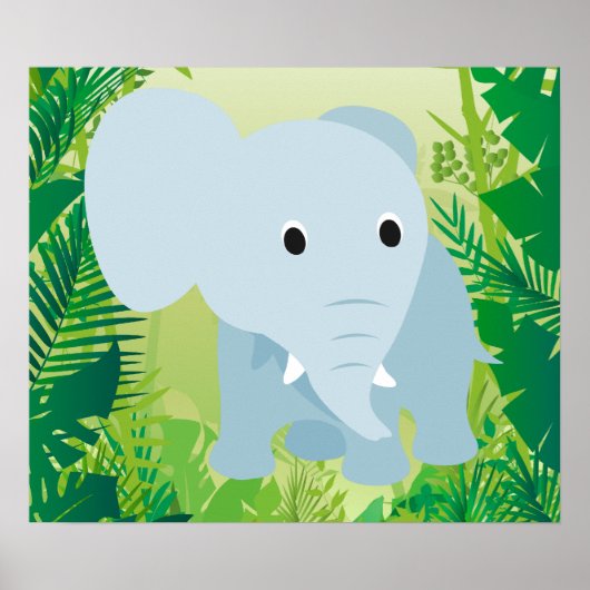Poster Eléphant Bébé mignon (Devant)