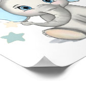 Poster Eléphant bébé mignon avec ballons Baby shower garç (Coin)