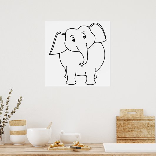 Poster Eléphant blanc. (Cuisine)