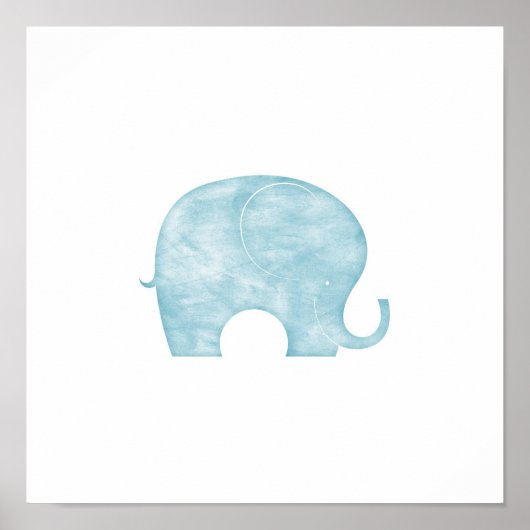 Poster Eléphant bleu (Devant)