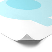 Poster Éléphant Bleu Adorable et Oiseau (Coin)