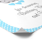 Poster Eléphant bleu et gris doux - Merci (Coin)