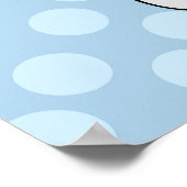 Poster Éléphant Bleu - Garçon Chambre Bébé Nursery (Coin)