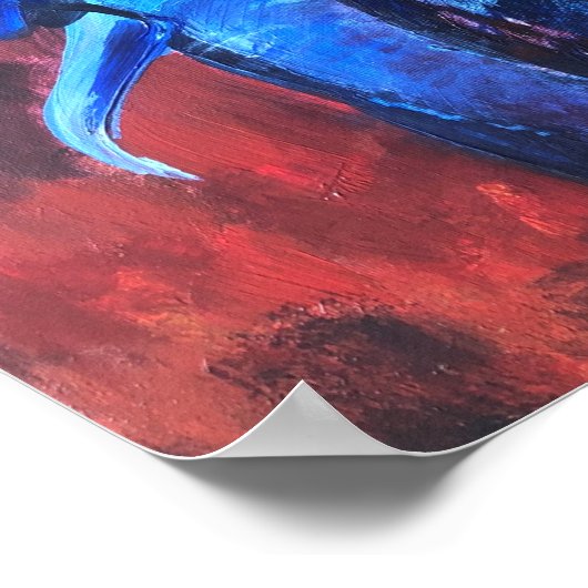 Poster éléphant bleu, image de Ganesha, avec happ (Coin)