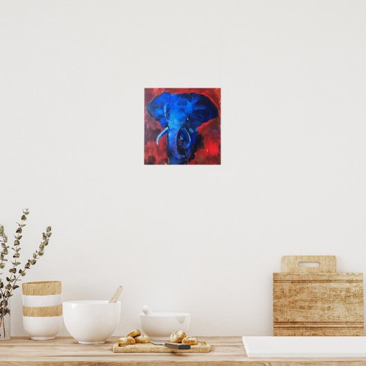 Poster éléphant bleu, image de Ganesha, avec happ (Cuisine)