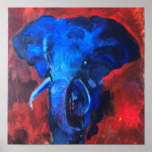 Poster éléphant bleu, image de Ganesha, avec happ (Devant)