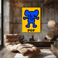 Éléphant Bleu Pop Art – Silhouette d'Animal Audaci