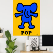 Poster Éléphant Bleu Pop Art – Silhouette d'Animal Audaci (Bureau à domicile)