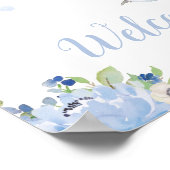 Poster Elephant Blue Boy Baby shower Empreintes miniature (Coin)