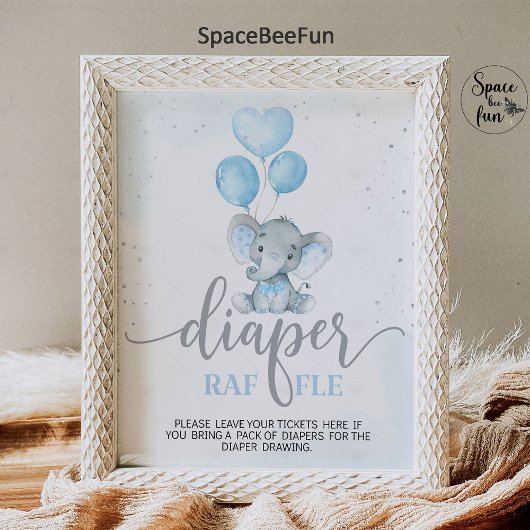 Poster Elephant Boy Baby shower Safari Elephant Thème
