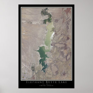 Poster Elephant Butte Lake Nouveau-Mexique Carte satellit