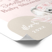 Poster Elephant c'est une fille Boho Floral Baby shower r (Coin)