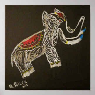 Poster Eléphant chanceux