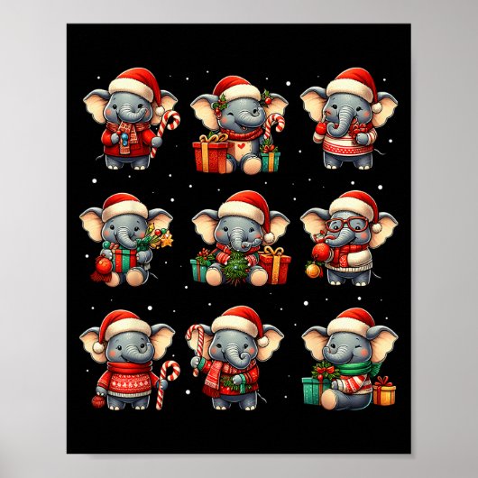 Poster Elephant Christmas Funny Elephant Lover Pajama Men (Devant)