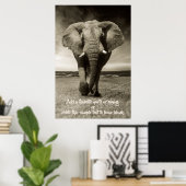 Poster Éléphant | Citation facultative, dire, texte (Bureau à domicile)