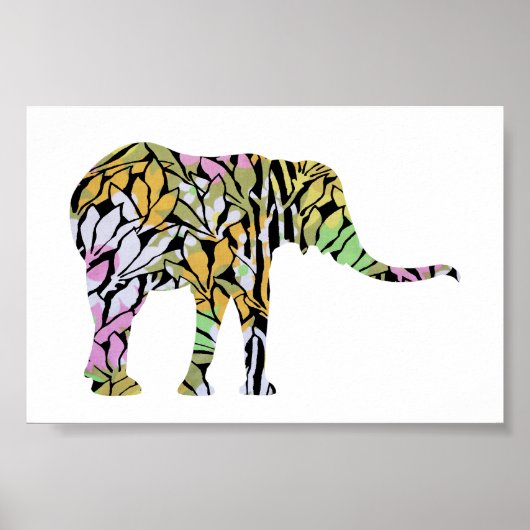 Poster Éléphant Coloré (Devant)