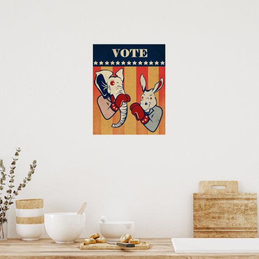 Poster Elephant contre âne (Cuisine)