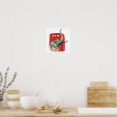 Poster Éléphant d'Afrique à l'aquarelle abstraite (Cuisine)