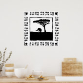 Poster Éléphant d'Afrique noir et blanc (Cuisine)