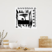 Poster Éléphant d'Afrique noir et blanc (Cuisine)