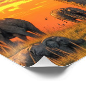 Poster Elephant dans la savane (Coin)