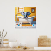 Poster Eléphant dans le bain (Cuisine)
