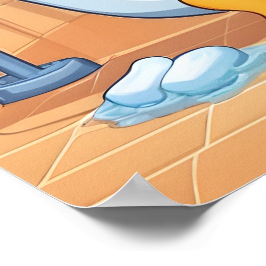 Poster Eléphant dans le bain (Coin)