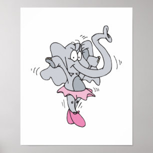 Poster éléphant de ballerine idiot