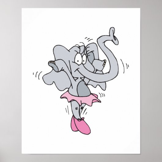 Poster éléphant de ballerine idiot (Devant)