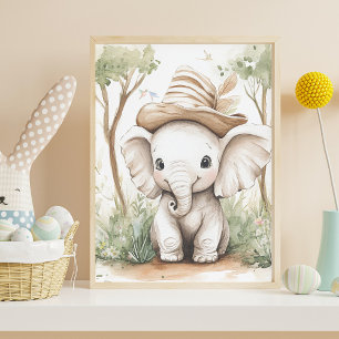 Poster Éléphant de bébé mignon