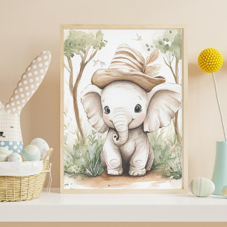 Poster Éléphant de bébé mignon